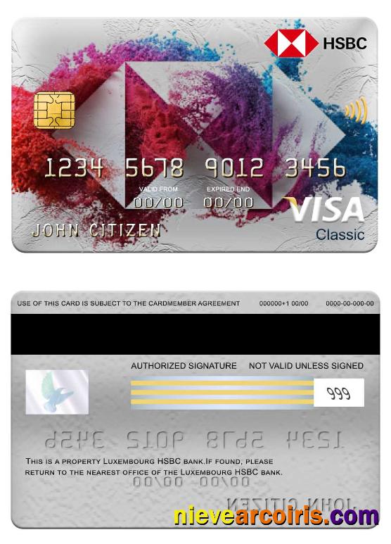 Luxembourg HSBC bank visa classic card